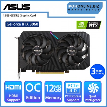 ASUS Dual GeForce RTX 3060 V2 OC Edition 12GB GDDR6 Gaming Graphics Card HDMI DP DUAL-RTX3060-O12G-V2 ASUS Dual GeForce RTX 3060 V2 OC Edition 12GB GDDR6 Gaming Graphics Card HDMI DP DUAL-RTX3060-O12G-V2